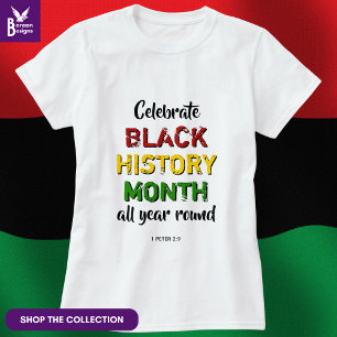 Camiseta CELEBRAR LA HISTORIA NEGRA MES BHM BHM Biblia cris