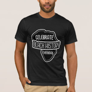 Camiseta Celebrar la historia NEGRA todos los días en negro