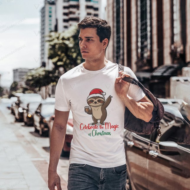 Camiseta Celebrar la magia de los Navidades Sloth (Subido por el creador)