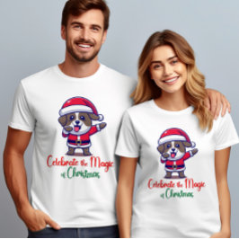 Camiseta Celebrar la magia del perro Navidad