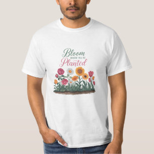 Camiseta Celebrar la naturaleza con florecientes diseños de