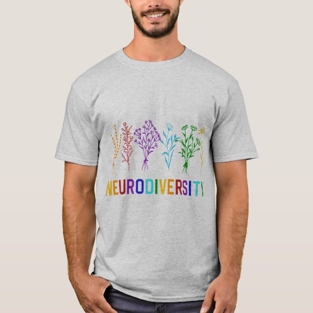 Camiseta Celebrar la Neurodiversidad con este gran arco iri (Anverso)