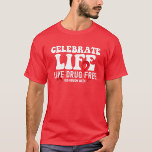 Camiseta Celebrar la Semana de la Cinta Roja Libre de Medic