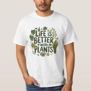 Camiseta Celebrar la vegetación con diseños de temática veg