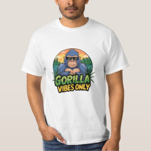 Camiseta Celebrar la vida salvaje con diseños de gorilas