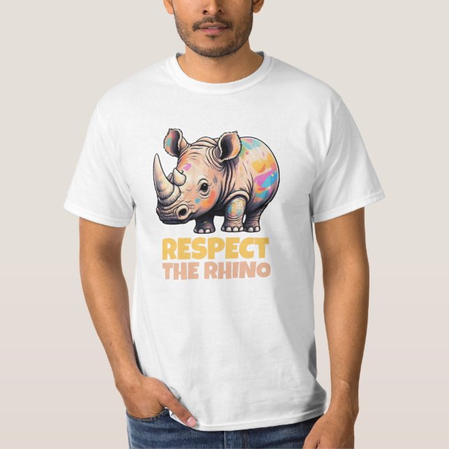 Camiseta Celebrar la vida salvaje con el arte rinoceronte (Anverso)