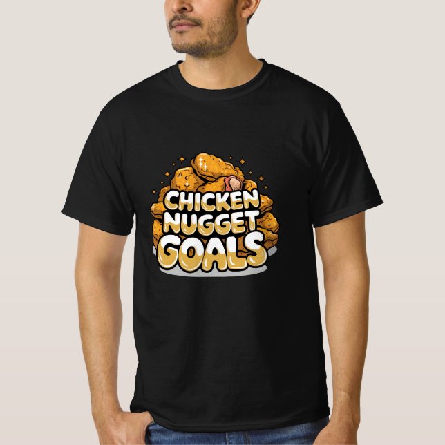 Camiseta Celebrar las nuggets de pollo con arte divertido (Anverso)