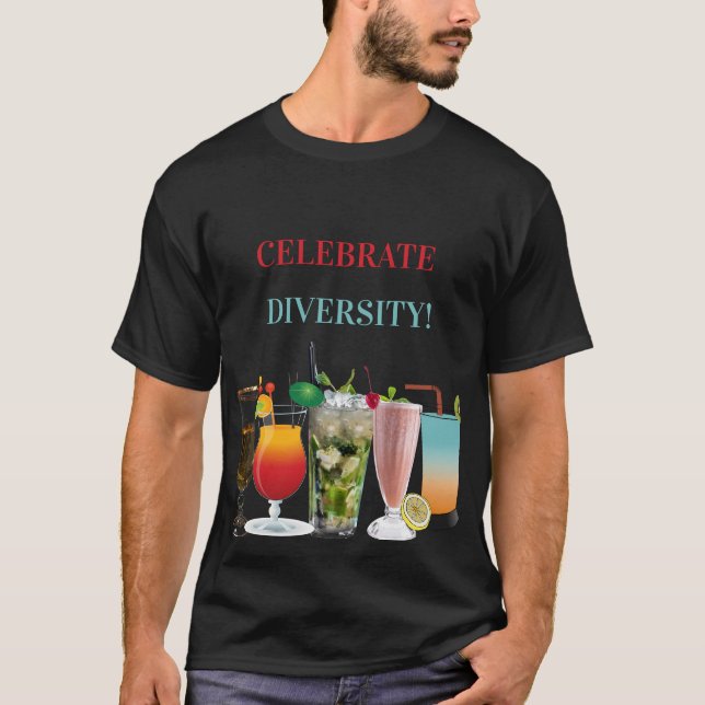 Camiseta Celebrar los cócteles de la diversidad (Anverso)