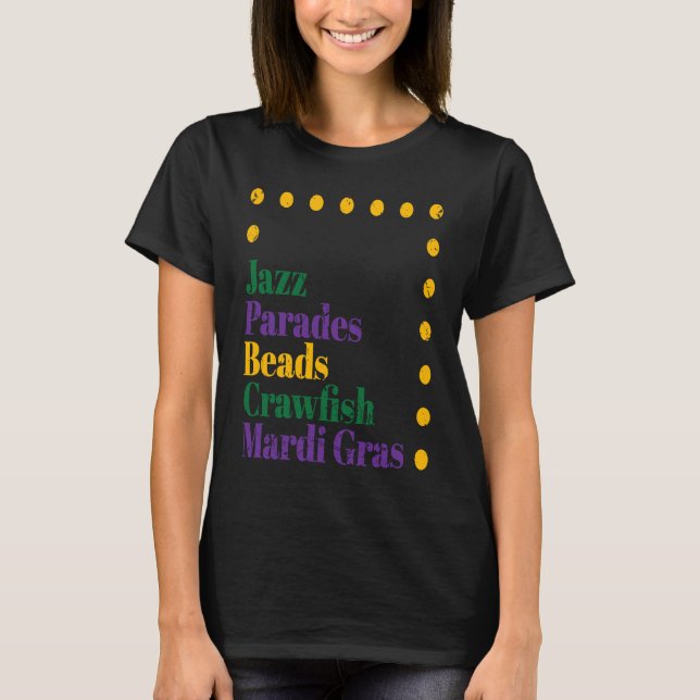 Camiseta Celebrar los desfiles de Jazz Mardi Gras F (Anverso)