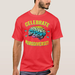 Camiseta Celebrar Neurodiversidad Autismo TDAH ASD Rainbow