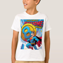 Camiseta celebrar tu octavo cumpleaños con superman