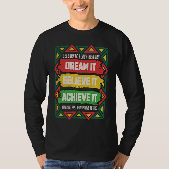Camiseta Celebrate Black History Motivational Afro American (Anverso)