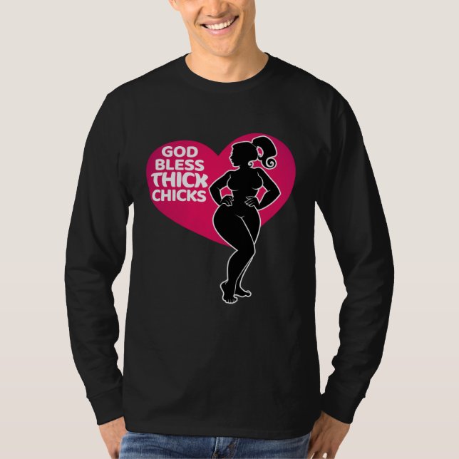 Camiseta Celebrate Curves with Our God Bless Thick Chicks (Anverso)