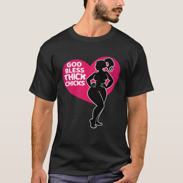 Camiseta Celebrate Curves with Our God Bless Thick Chicks (Anverso)