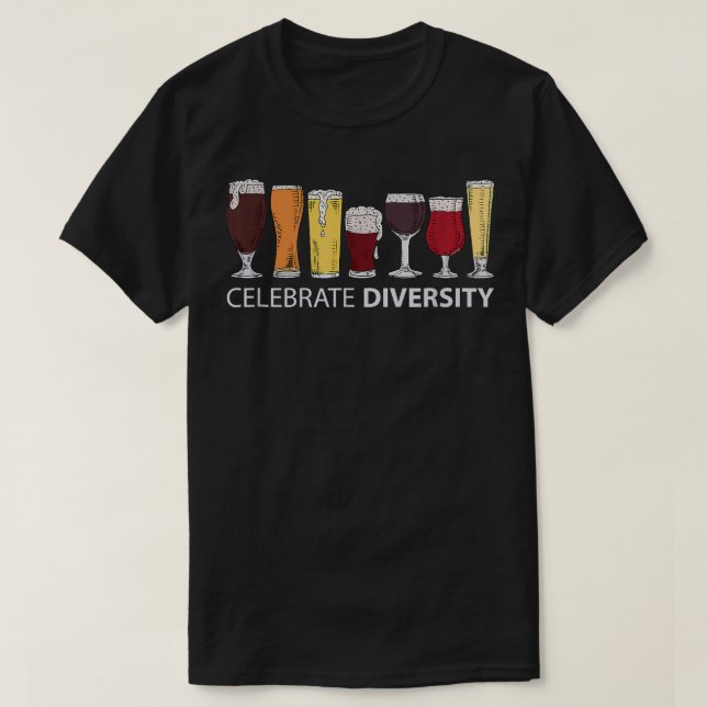 Camiseta Celebrate Diversity, Craft Beer Drinking  (Diseño del anverso)