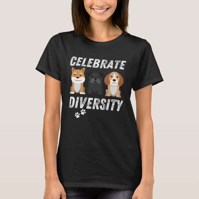 Camiseta Celebrate Diversity Dogs Men & Women (Anverso)