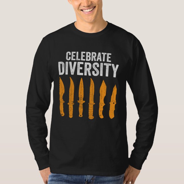 Camiseta Celebrate Diversity Knife Collecting (Anverso)