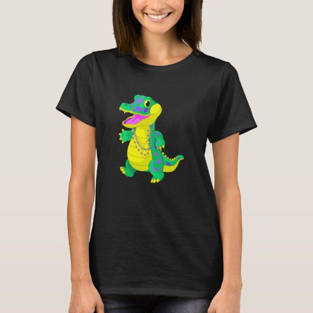Camiseta Celebrate Madri Gras Alligator Beads Festival Men  (Anverso)