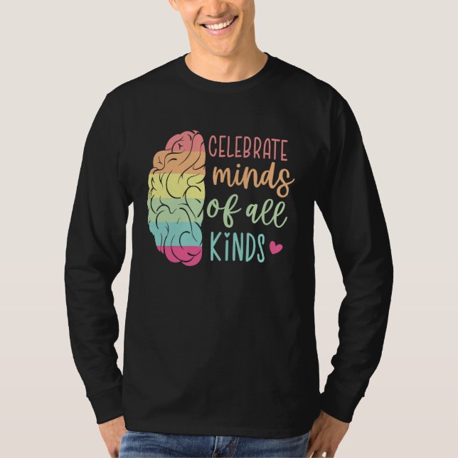 Camiseta Celebrate Minds Of All Kinds Autism Awareness Mont (Anverso)