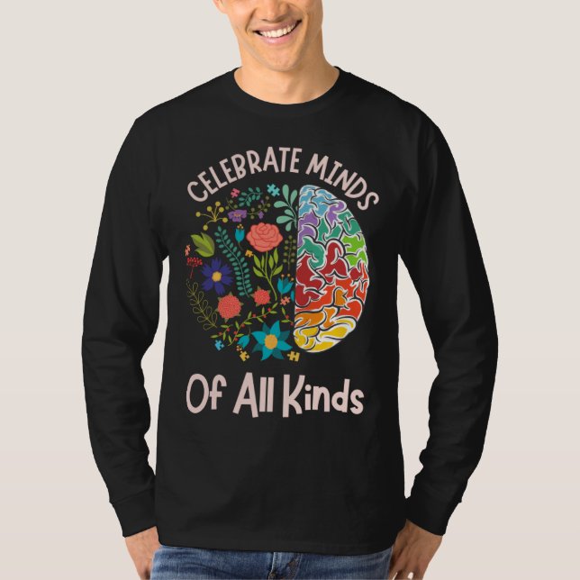 Camiseta Celebrate Minds Of All Kinds Neurodiversity Autism (Anverso)