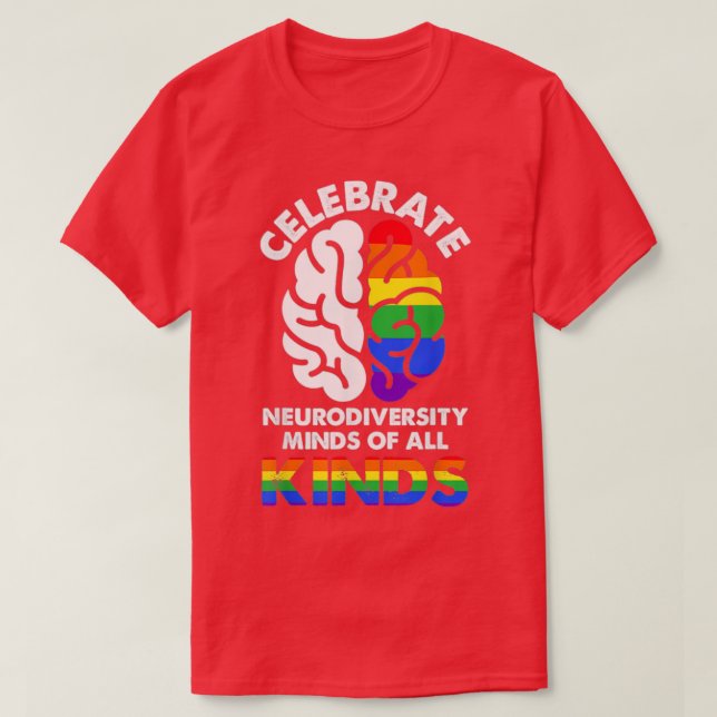 Camiseta Celebrate Minds of All Kinds Neurodiversity Autism (Diseño del anverso)