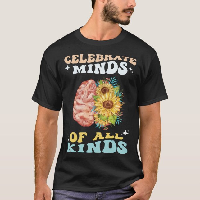 Camiseta Celebrate Minds of All Kinds Neurodiversity Autism (Anverso)