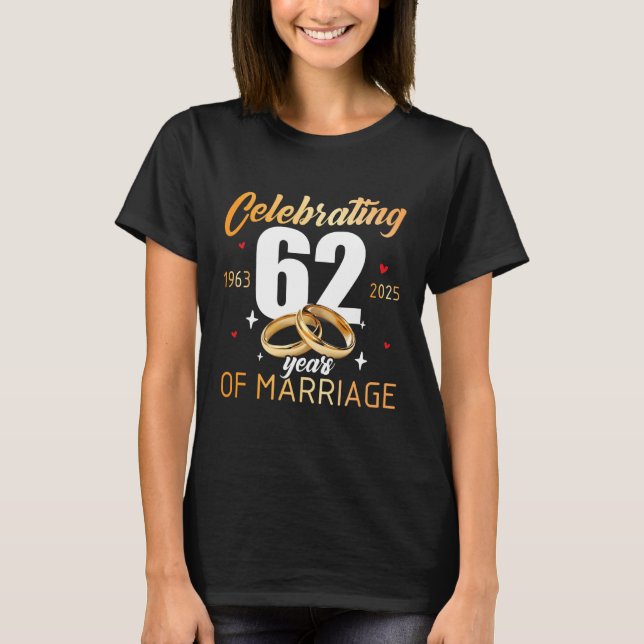 Camiseta Celebrating 1963 62th 62 Years of Marriage Wedding (Anverso)