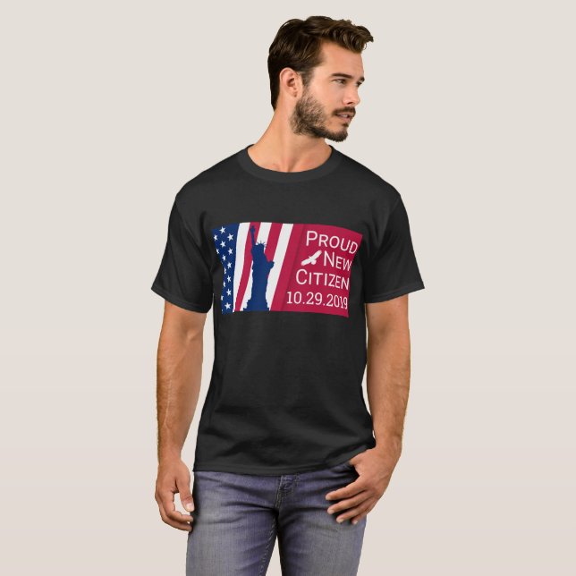 Camiseta Celebre al americano orgulloso del nuevo ciudadano (Anverso completo)