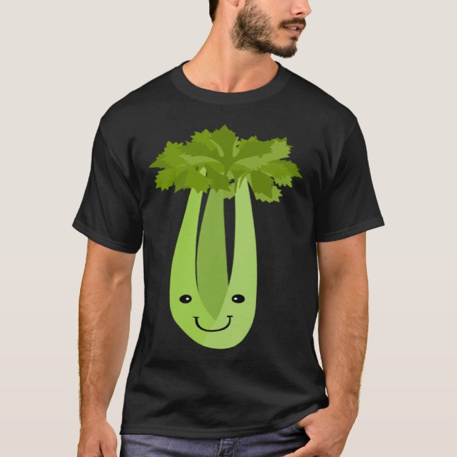 Camiseta Celery Makes Me Smile Vegetables Leek Healthy (Anverso)