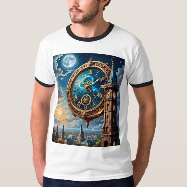 Camiseta Celeste Clock Tower Fantasy T Shirt (Anverso)