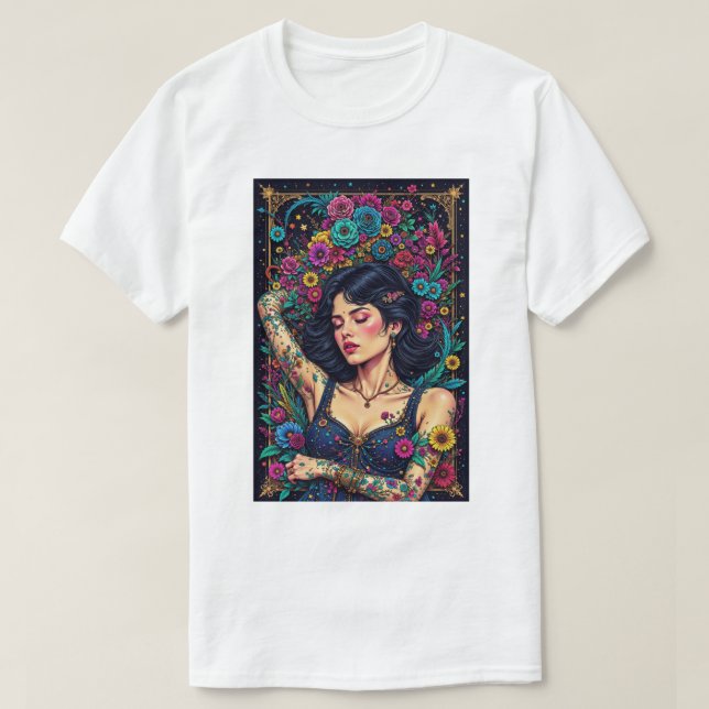 Camiseta Celestial Bloom (Diseño del anverso)