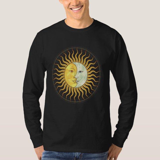 Camiseta Celestial Body Sun Crescent Moon Boho Aesthetic As (Anverso)