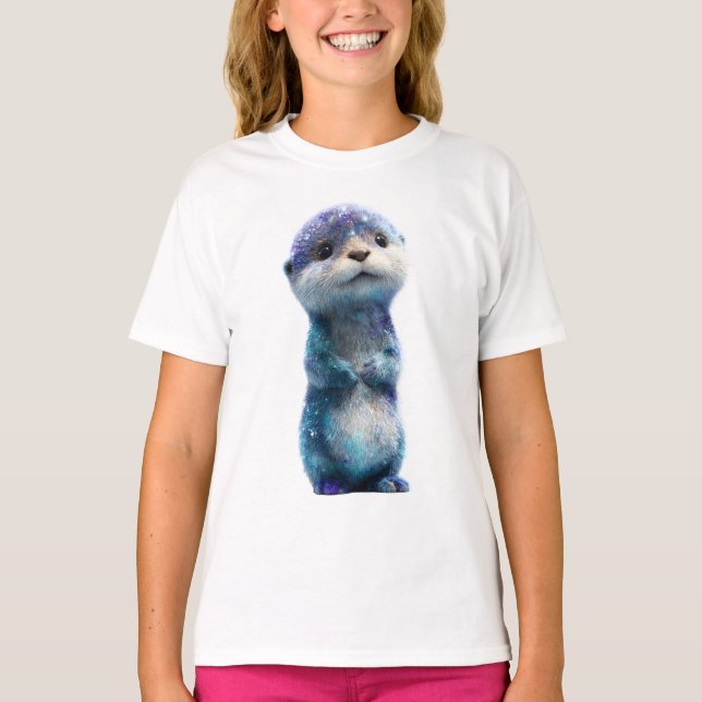 Camiseta Celestial Cosmic Galaxy Otter Kids (Anverso)