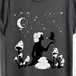 Camiseta Celestial de la diosa de los hongos negro