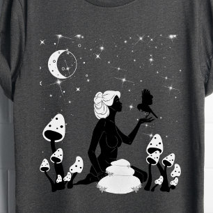 Camiseta Celestial de la diosa de los hongos negro