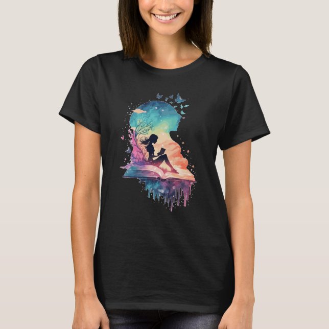 Camiseta Celestial Fairy Reading Book Fantasy Novel Book (Anverso)