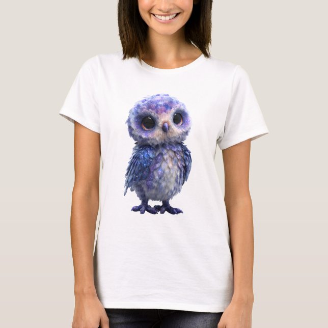 Camiseta Celestial Galaxy Sparkle Baby Owl Women (Anverso)