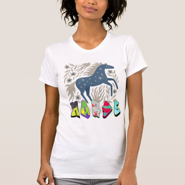 Camiseta Celestial Horse “HARD” – Cosmic Graffiti Art Desig (Anverso)