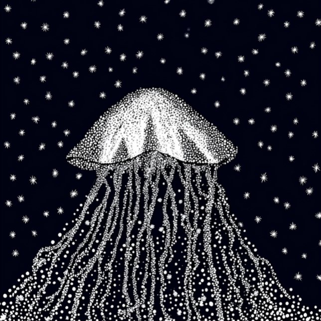 Camiseta Celestial Jellyfish Dot Art Dreamscape stars (Subido por el creador)