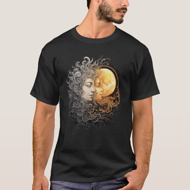 Camiseta Celestial Space Sun Moon Boho Luna Solar Astronomy (Anverso)