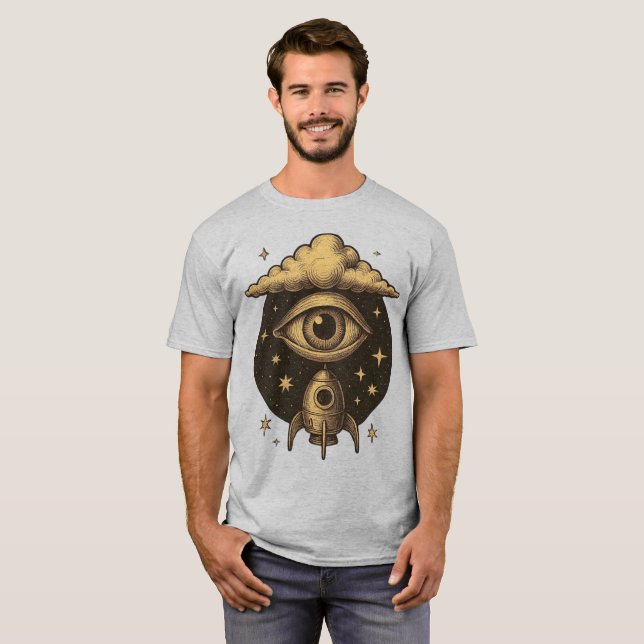 Camiseta CELESTIAL VISION – The Eye That Launches Dreams (Anverso completo)