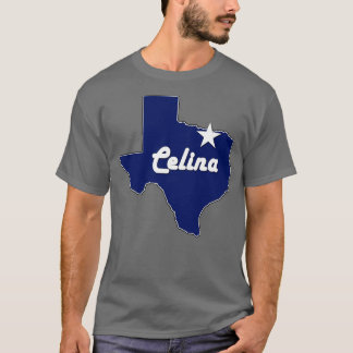 Camiseta Celina Texas Lone State Map TX City Naval Blue