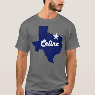 Camiseta Celina Texas Mapa del Estado Solitario TX Ciudad A