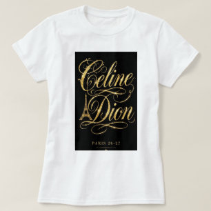 Camiseta Celine Dion París 26-27 - Lujo Brillo Dorado