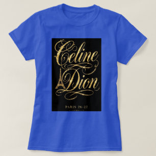Camiseta Celine Dion París 26-27 - Lujo Brillo Dorado