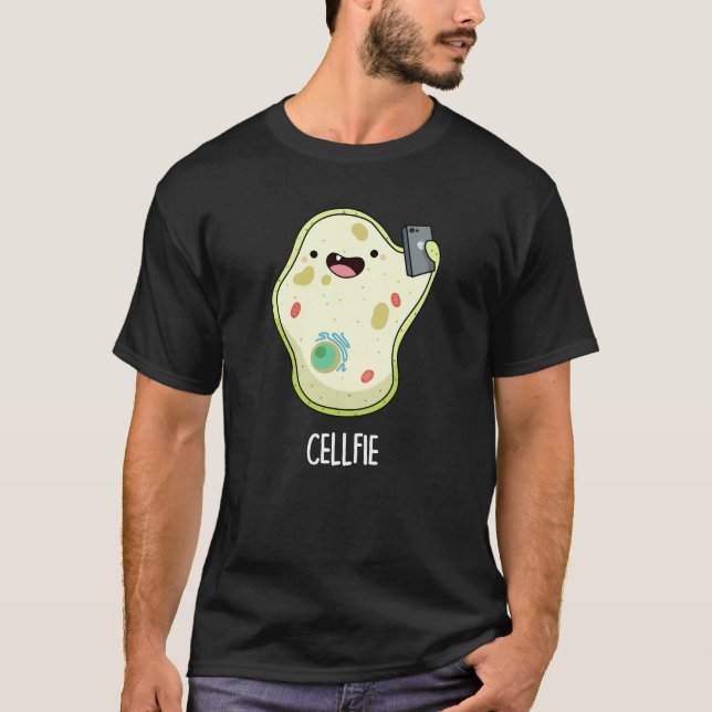 Camiseta Cellfie Funny Biology Selfie Pun Dark BG (Anverso)