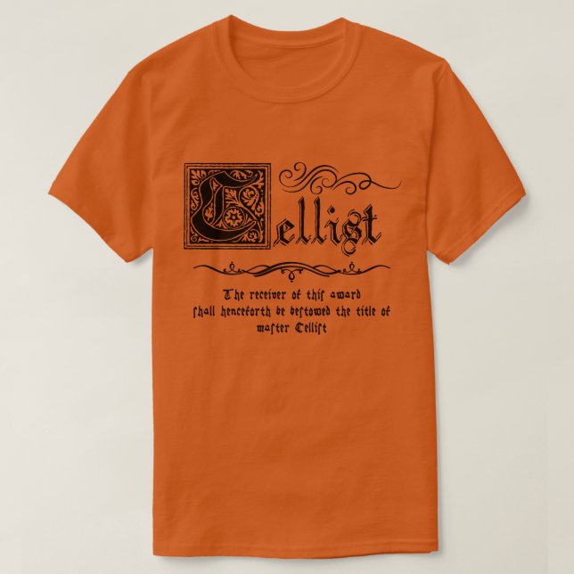 Camiseta Cellista maestra medieval (Diseño del anverso)