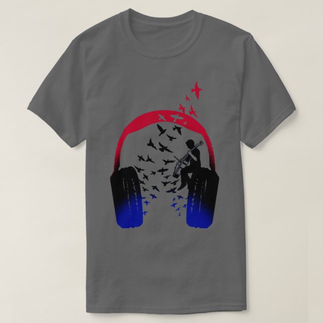 Camiseta Cello 2 de música para auriculares (Diseño del anverso)