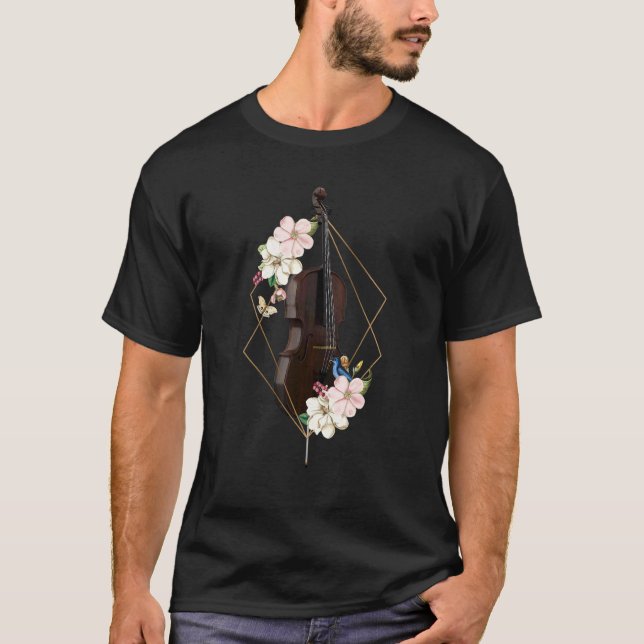 Camiseta Cello Flower Cellist Instrumento musical clásico (Anverso)