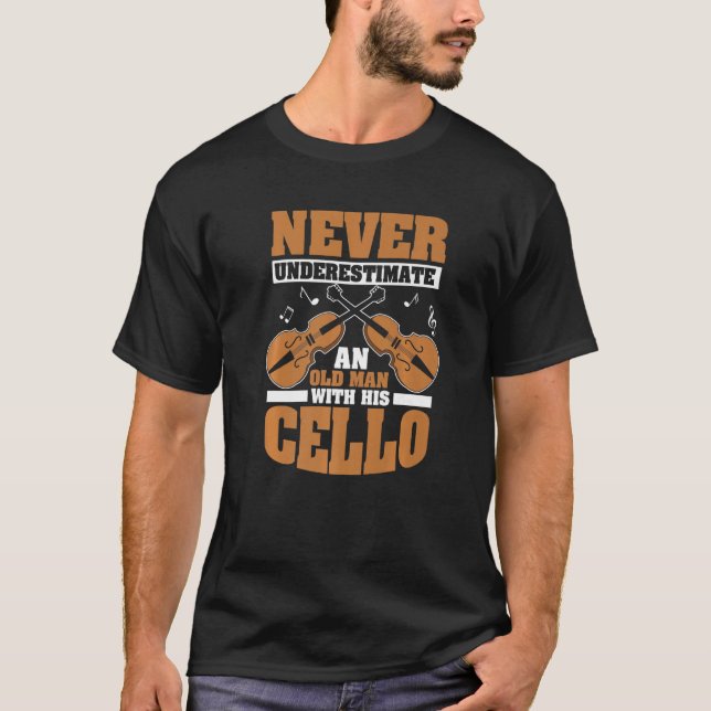 Camiseta Cello Instrumental Cellist Cello Player Old Man (Anverso)